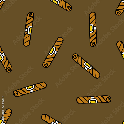 cigar seamless doodle pattern, vector illustration