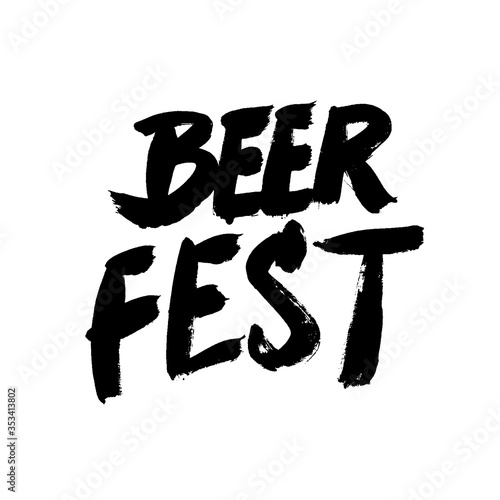 Beer fest. Grunge phrase in vintage style isolated on white background