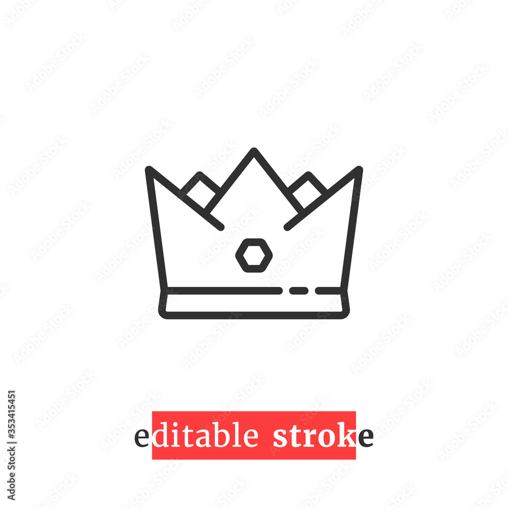 minimal editable stroke crown icon minimal editable stroke crown icon