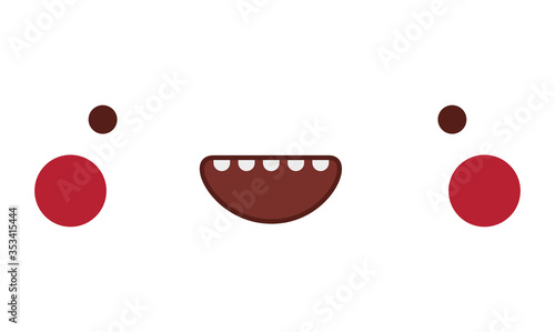 Happy kawaii cartoon face with cheeks vector design