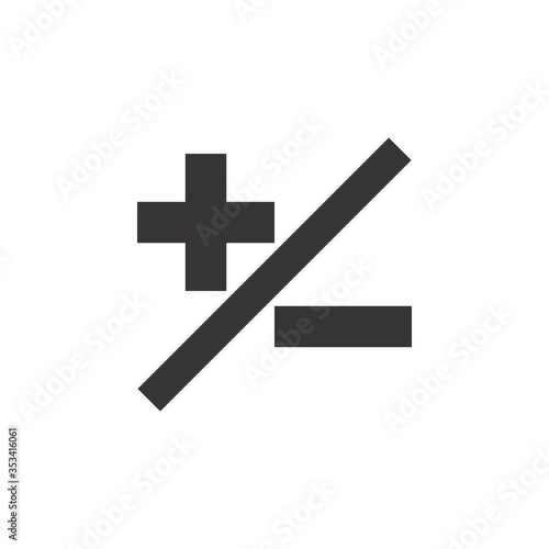 Plus minus icon logo design vector