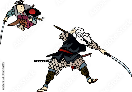 浮世絵　牛若丸＆弁慶　その1