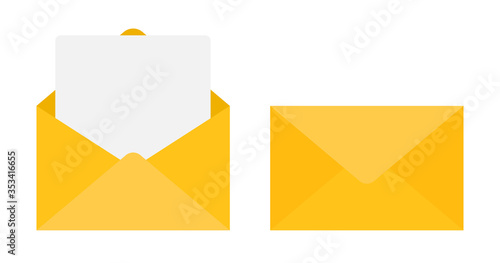 Paper document enclosed in an envelope. Vector illustration