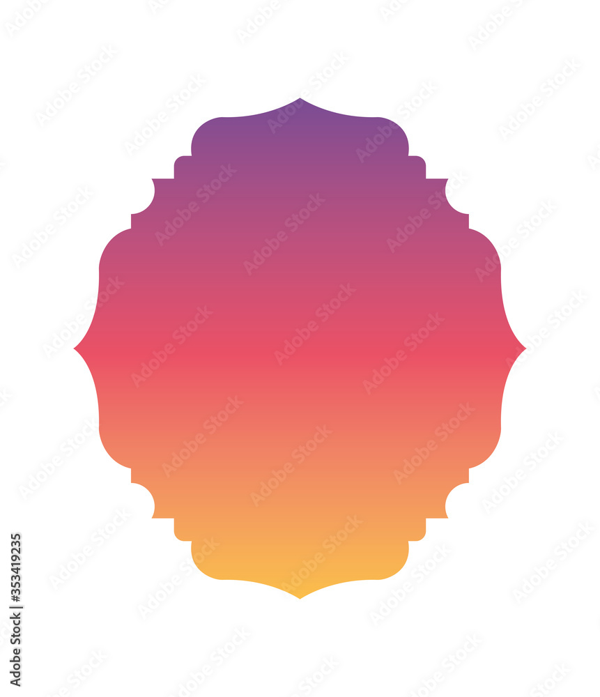 Obraz premium Purple pink orange and yellow gradient frame banner vector design
