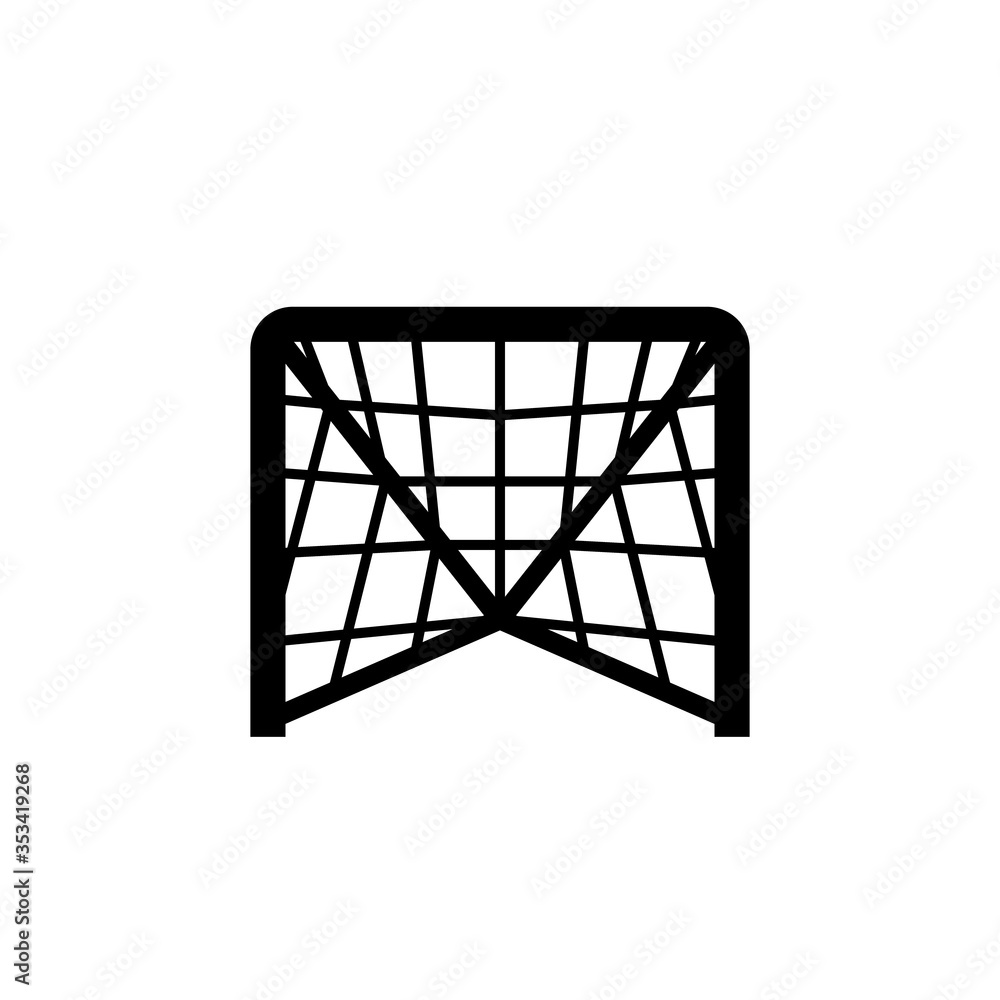 Lacrosse goal silhouette icon. Clipart image isolated on white
