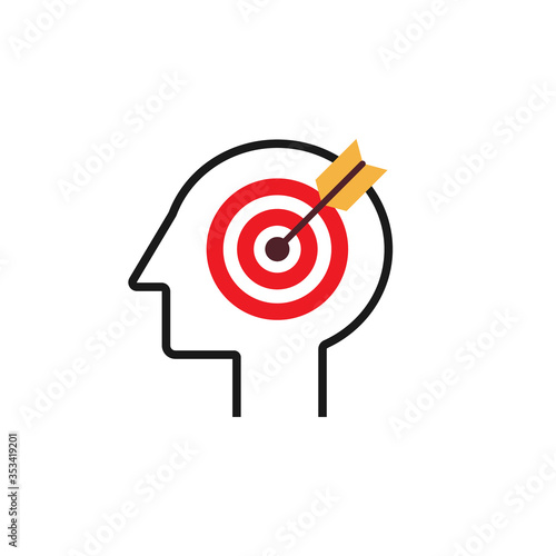 Goal oriented concept icon. Clipart image isolated on white background