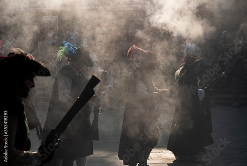 Trabucaires durante la fiesta de la Mercé en el barrio gótico