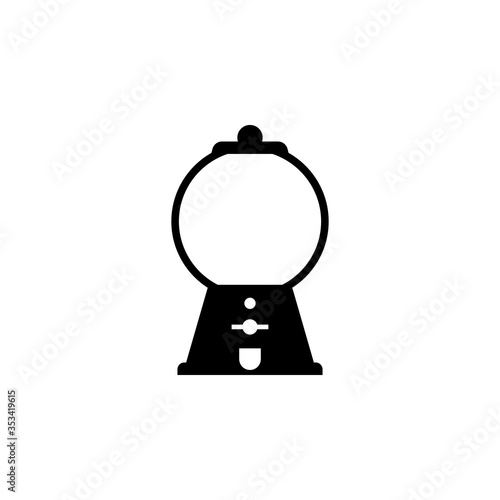 Empty gumball machine silhouette icon. Clipart image isolated on white background