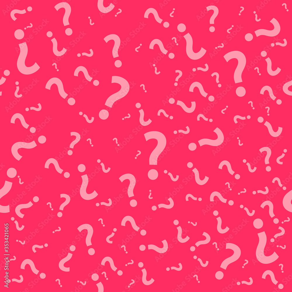 Question mark seamless pattern. Trivia poster design template, random punctuation marks background, quiz loading page, vector illustration Question mark seamless pattern. Trivia poster design template, random punctuation marks background, quiz loading page, vector illustration