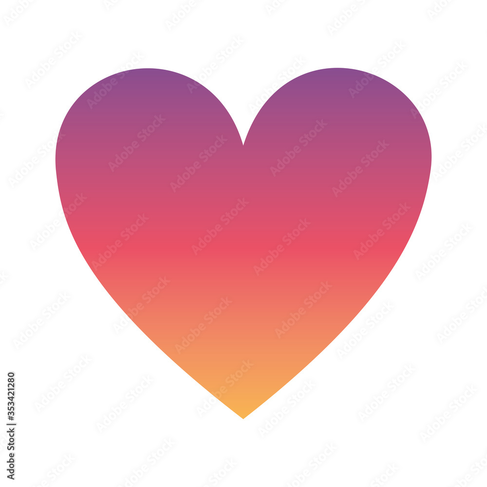 Gradient heart icon vector design