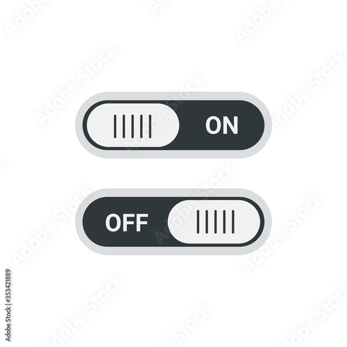 On & Off button icon design.vector symbol new color. Switch button icon photo
