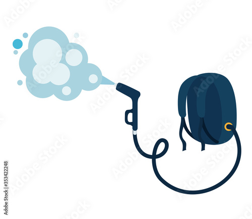Bag with pulverizer spray hose and smoke vector design