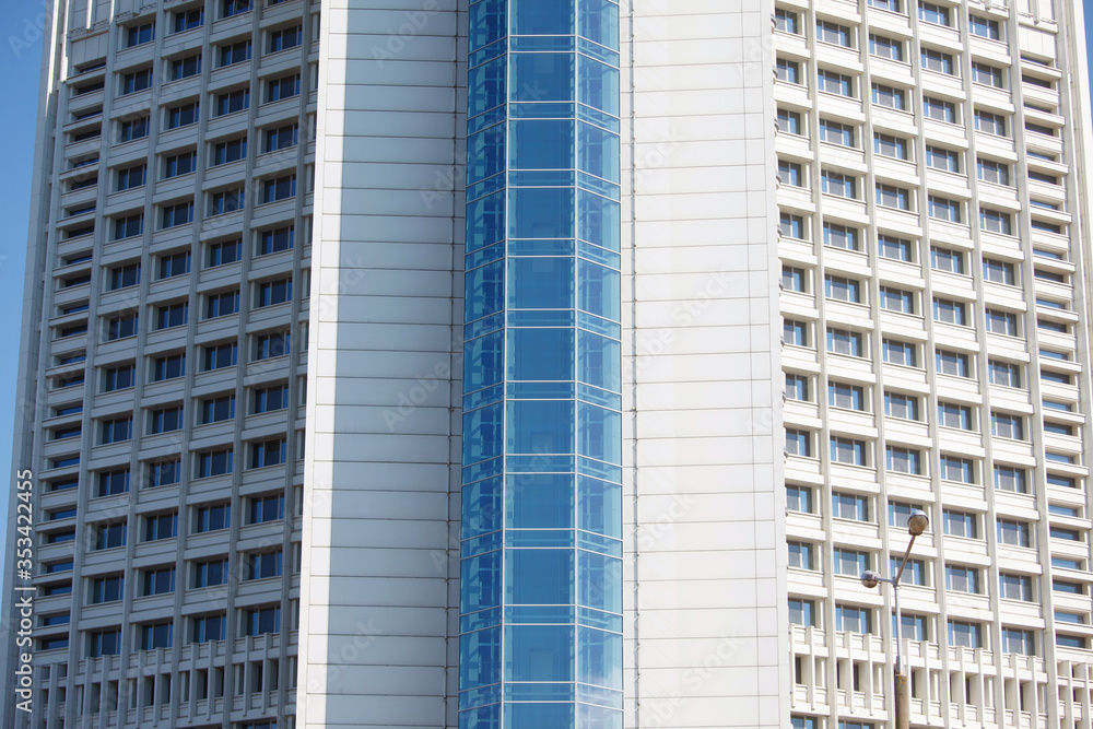 view of a modern building in the city view of a modern building in the city