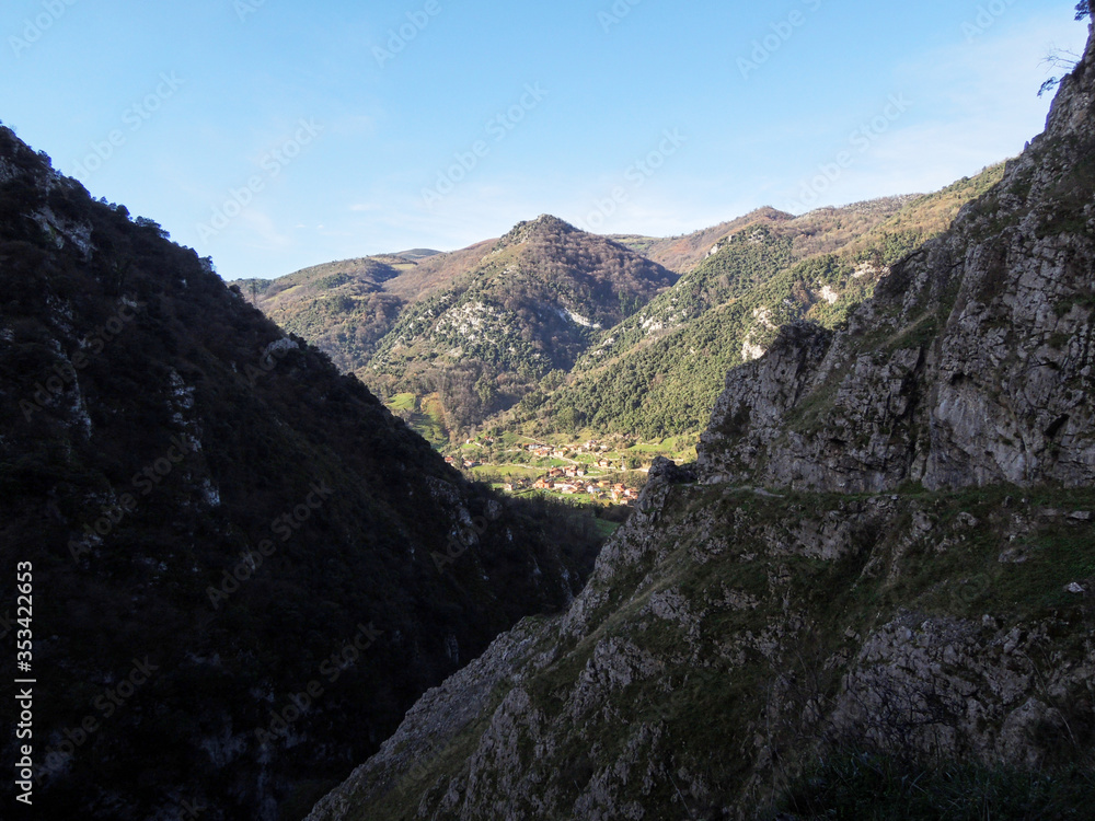Xanas Route in Asturias. Spain