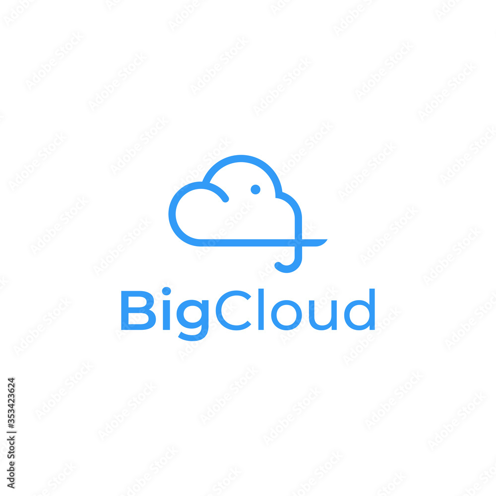 Head Elephant Cloud Mammal Animal Wildlife Sky Simple Mascot Vector Logo Design Head Elephant Cloud Mammal Animal Wildlife Sky Simple Mascot Vector Logo Design