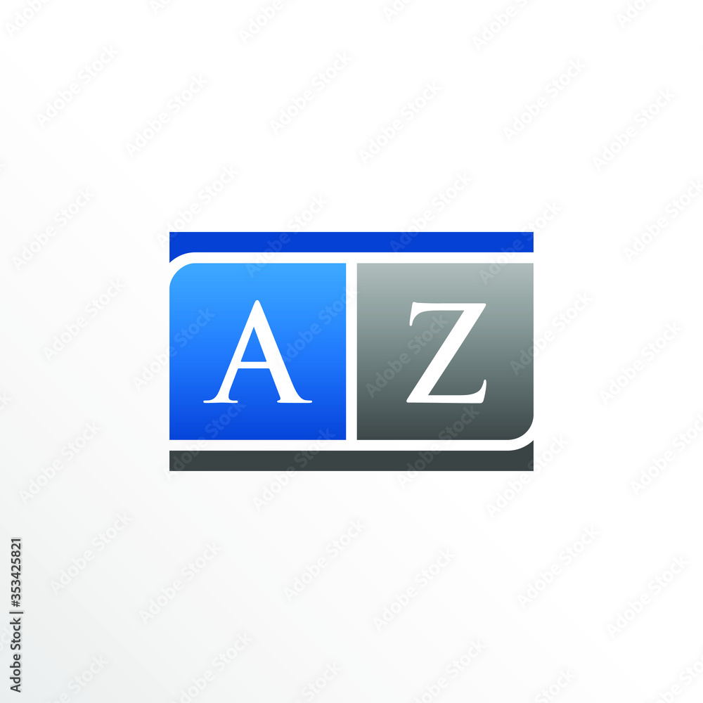 Initial Letter AZ Square Logo Design Initial Letter AZ Square Logo Design
