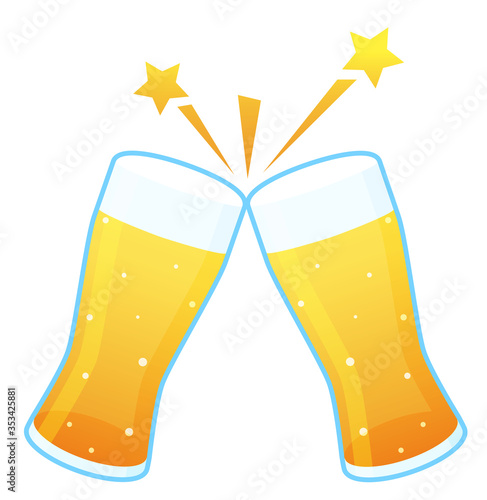 グラスビールで乾杯