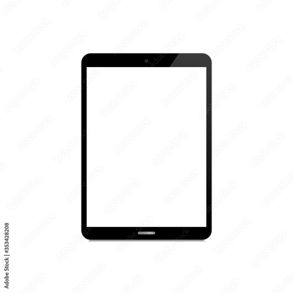 Tablet pc computer with blank white screen. Realistic tablet mockup. Tablet pc computer with blank white screen. Realistic tablet mockup.