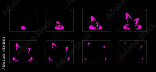 Poison explosion effect. Explosion Animation effect. Animation Sprite sheet for games, cartoon or animation. vector style animation effect 1072.