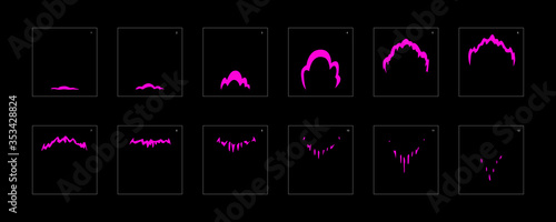 Poison explosion effect. Explosion Animation effect. Animation Sprite sheet for games, cartoon or animation. vector style animation effect 1084.