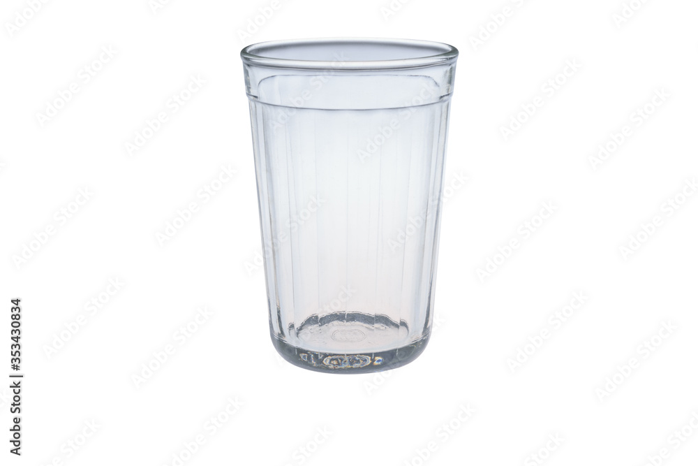 Empty faceted glass isolated on a white background Empty faceted glass isolated on a white background