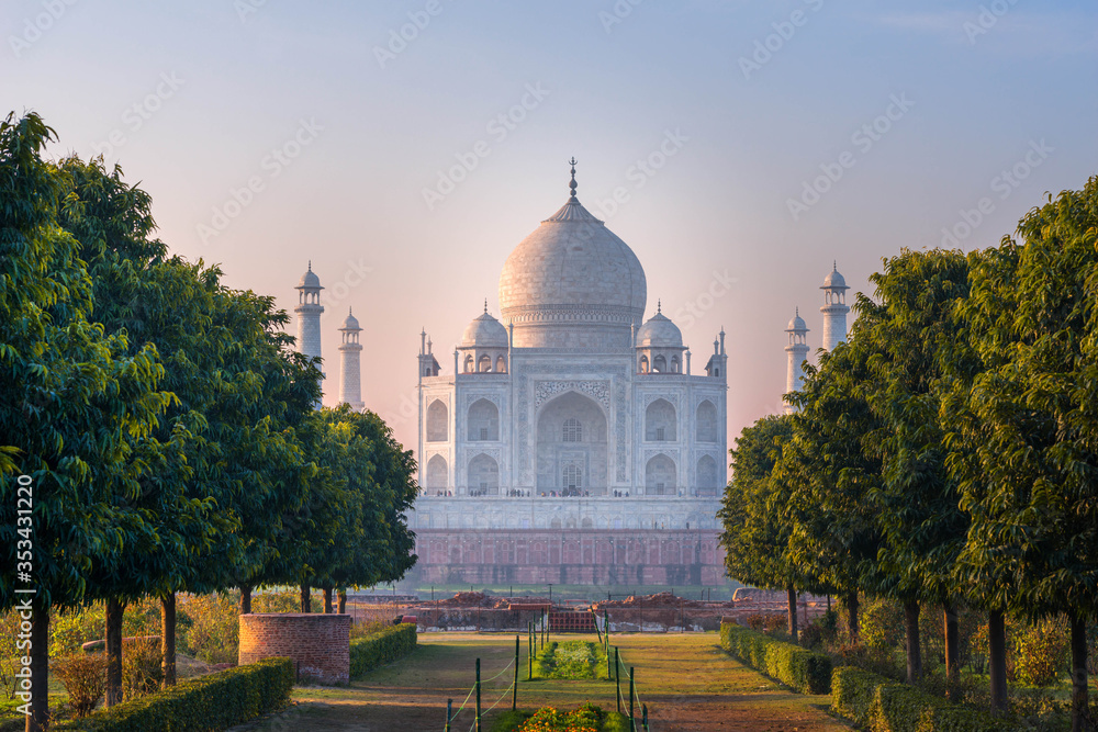 Taj Mahal is a UNESCO World heritage site and one of 7th Wonder of the World. in Agra city, Uttar Pradesh, India