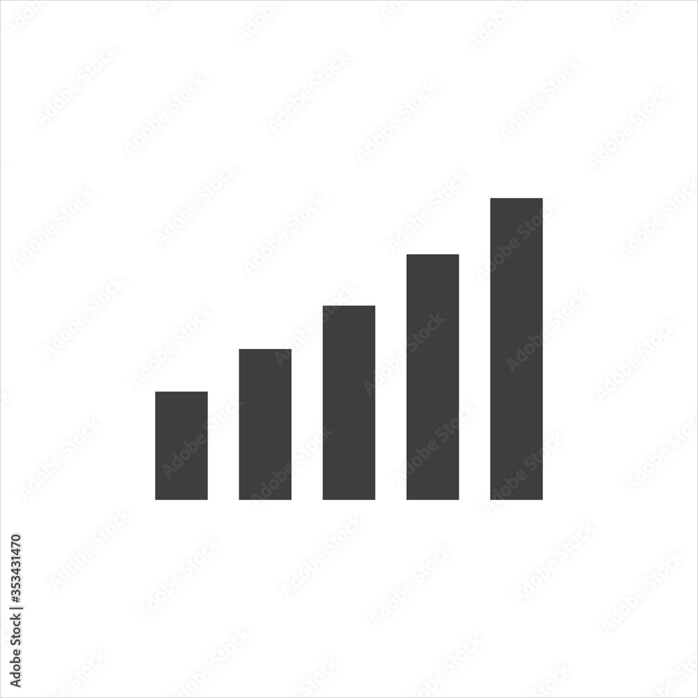 Vector growing graph icon on a white background. Vector growing graph icon on a white background.