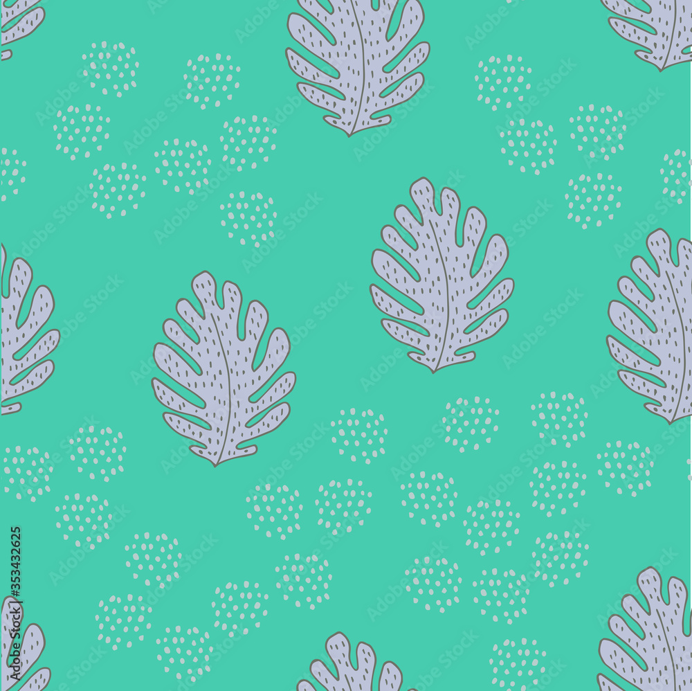 Leaf, branch set, scandinavian, doodle, color, seamless 16 Leaf, branch set, scandinavian, doodle, color, seamless 16
