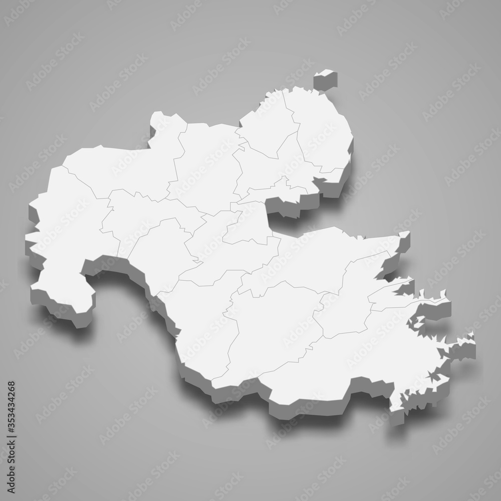 Obraz premium Oita 3d map prefecture of Japan Template for your design
