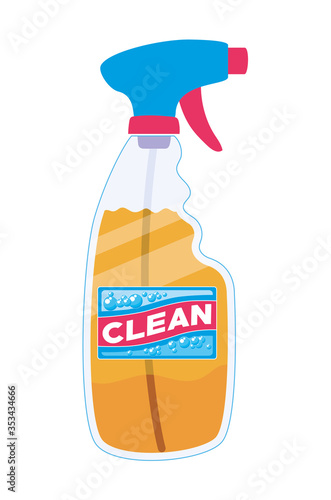 Clean spray bottle vector design