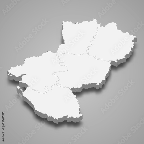 pays de la loire 3d map region of France Template for your design
