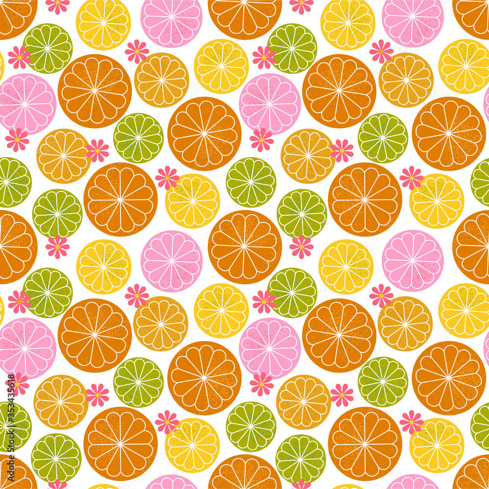 seamless retro citrus floral vector background pattern seamless retro citrus floral vector background pattern