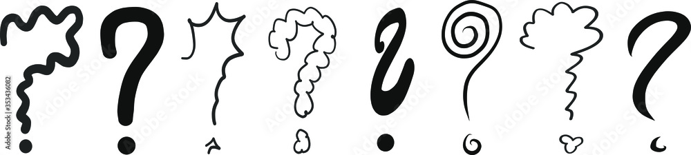 question marks interrogation points query signs symbols vector icons hand drawing illustrations question marks interrogation points query signs symbols vector icons hand drawing illustrations