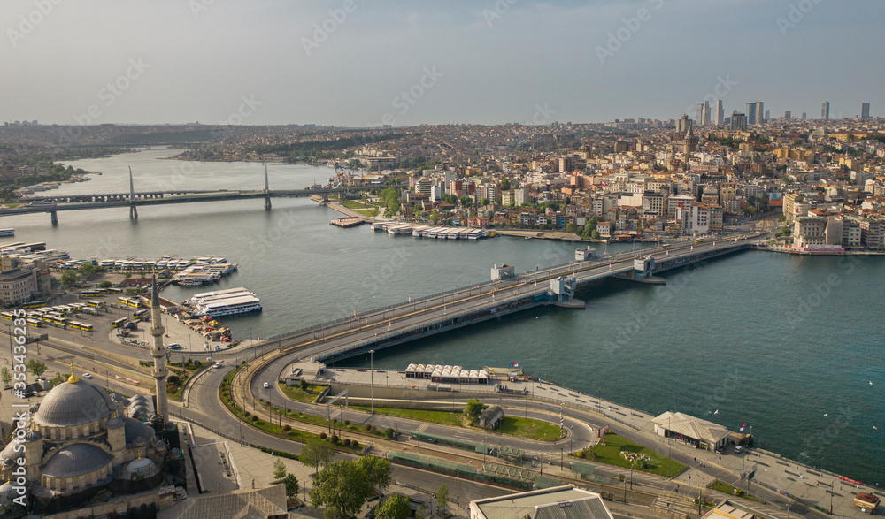 Golden Horn aerial view in Istanbul Turkey