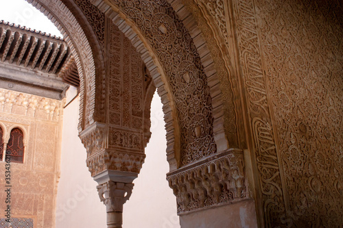 Arch of the facade of the golden room of the alhambra