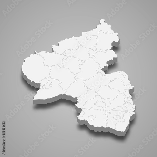 Photography rhineland palatinate 3d map state of Germany Template for your design