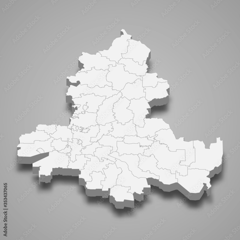 Rostov Oblast 3d map region of Russia Template for your design Rostov Oblast 3d map region of Russia Template for your design