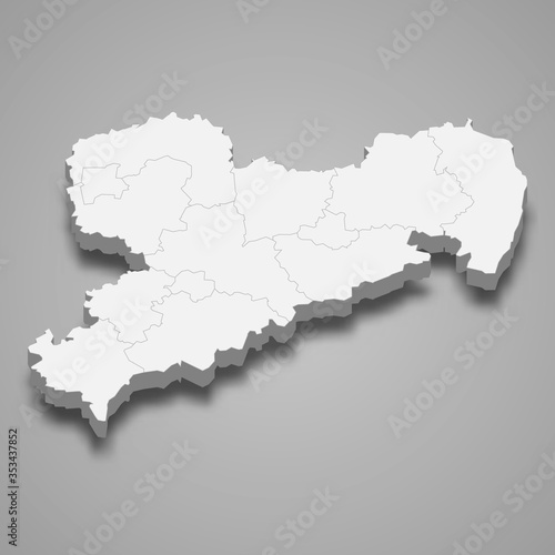 Obraz na plátně saxony 3d map state of Germany Template for your design