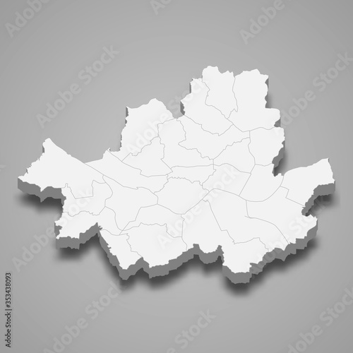 Photo seoul 3d map region of South Korea Template for your design