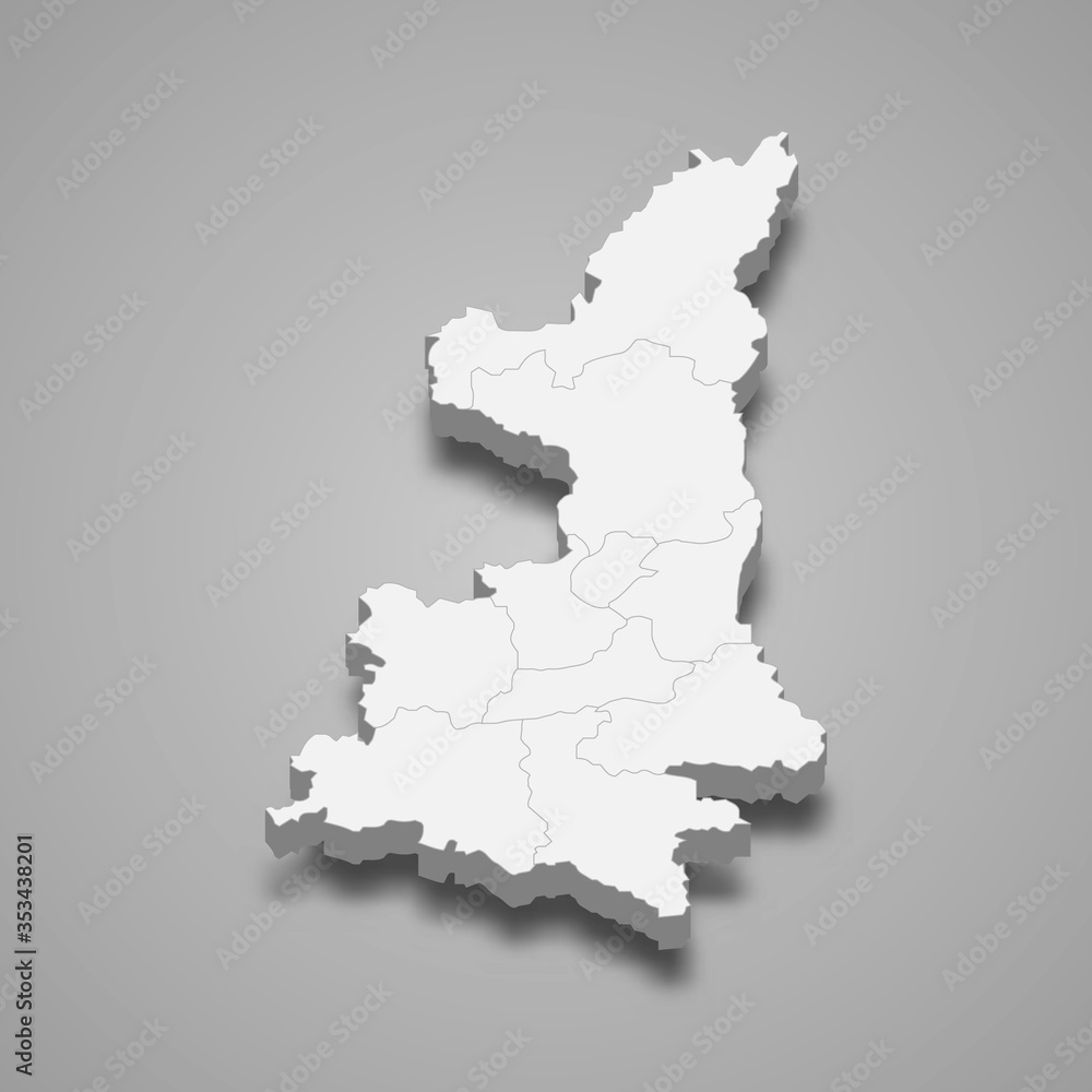 shaanxi 3d map province of China Template for your design shaanxi 3d map province of China Template for your design