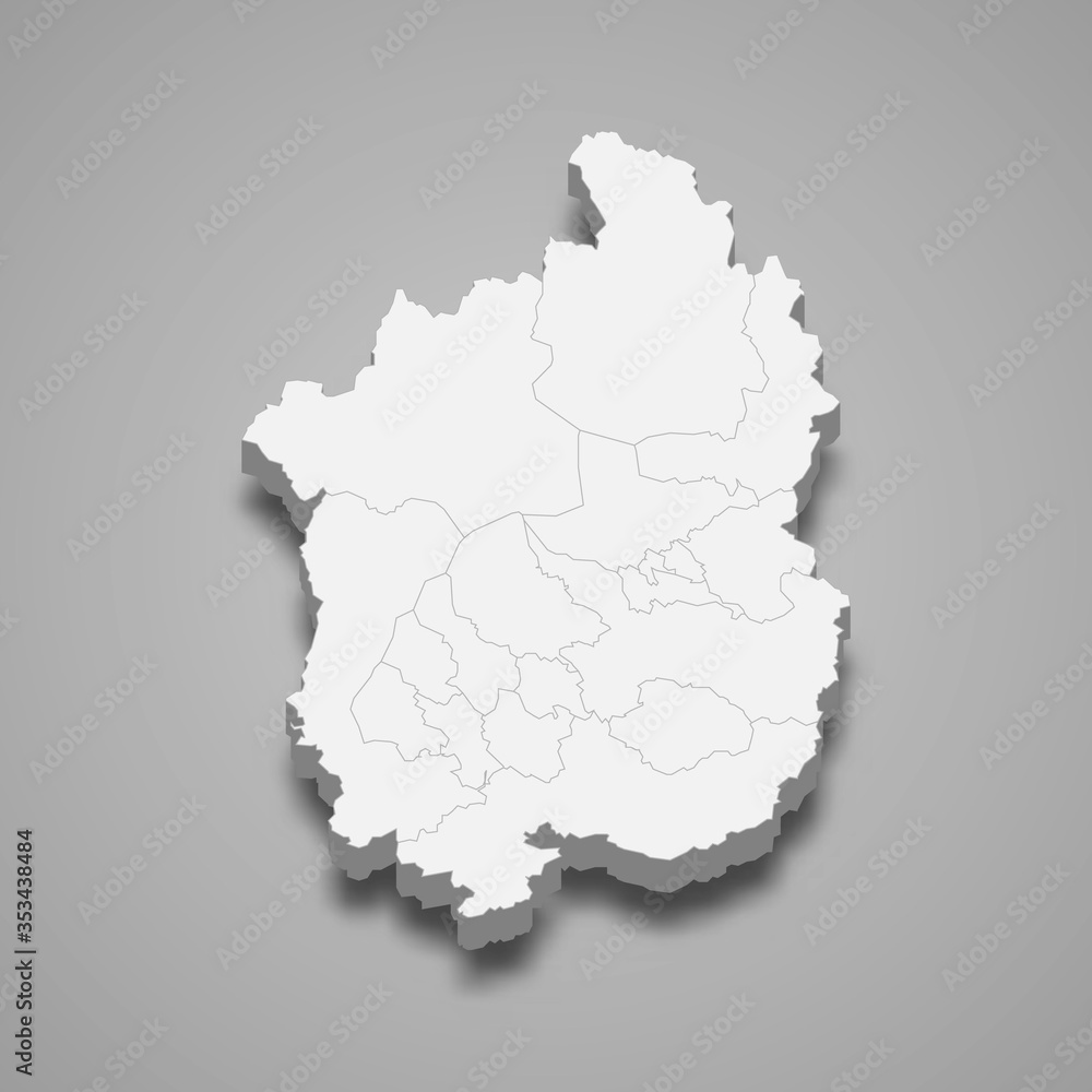 Obraz premium shiga 3d map prefecture of Japan Template for your design