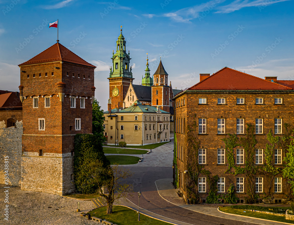 Wawel castle at golden hour, Cracow, Poland