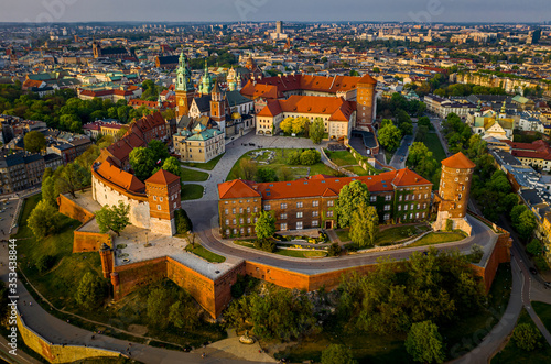 Wawel castle at golden hour, Cracow, Poland