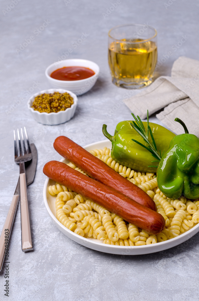 Pasta with sausages