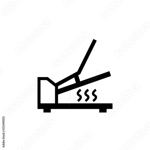 Heat press machine silhouette icon. Clipart image isolated on white background