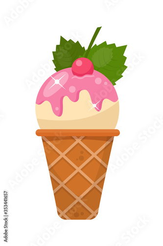 Ice cream flat vector illustration