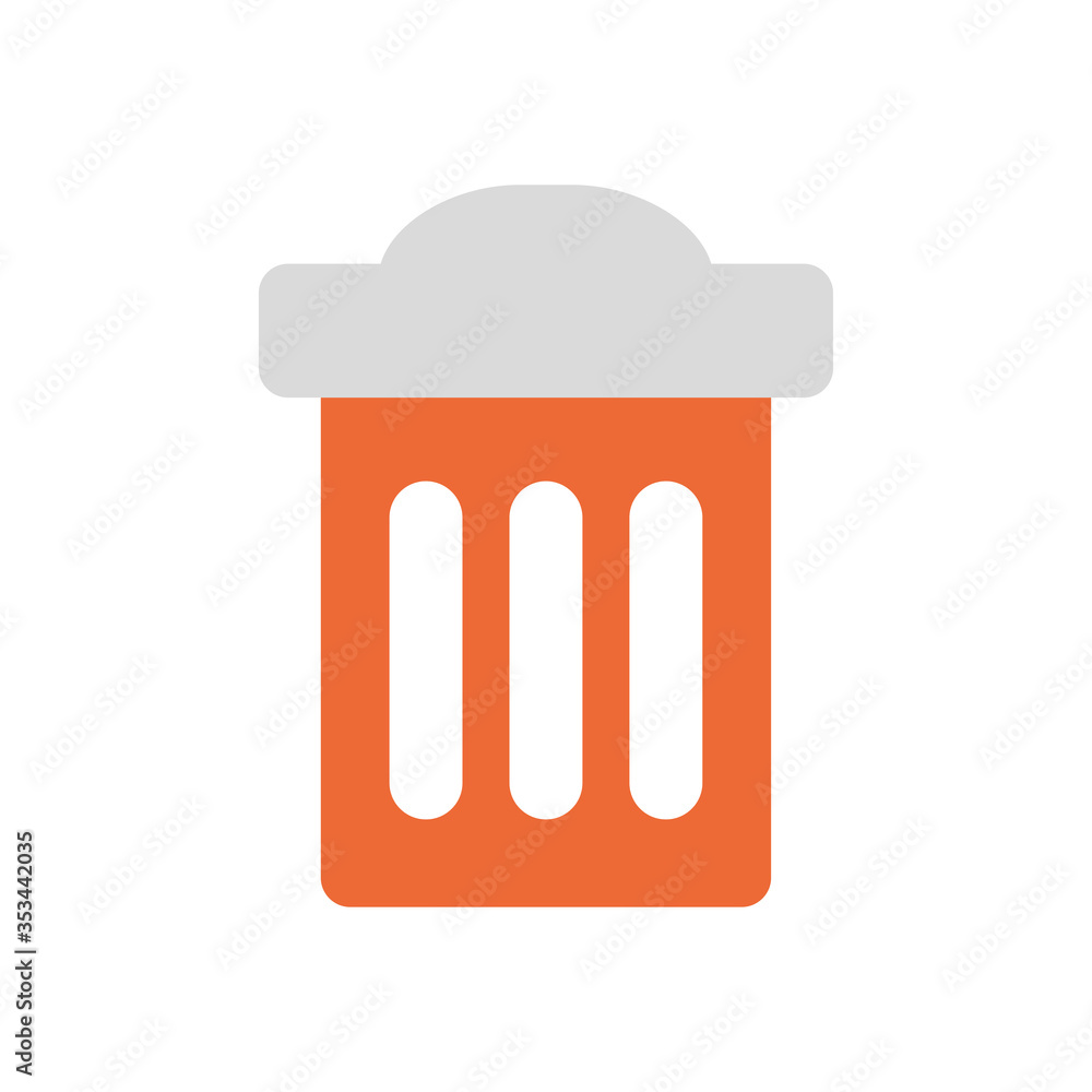 trash can icon, flat style trash can icon, flat style