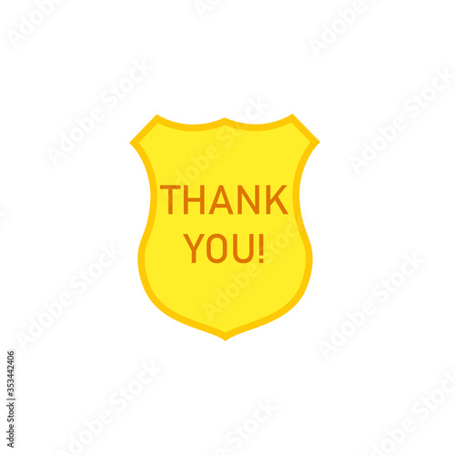 Thank you police badge. Clipart image isolated on white background