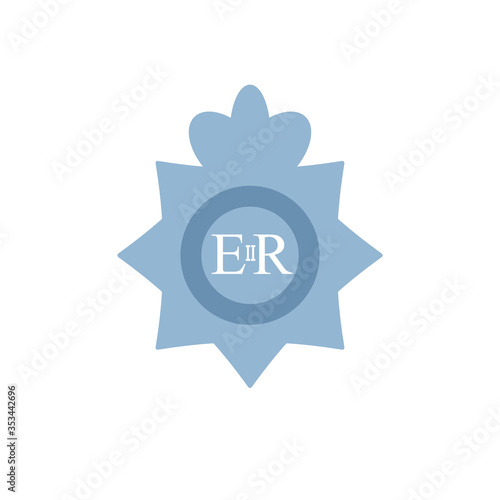 UK police badge simple icon. Clipart image isolated on white background