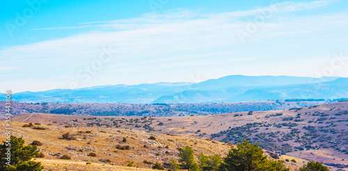 Landscape country in Alcala de la Selva Teruel Aragon Spain